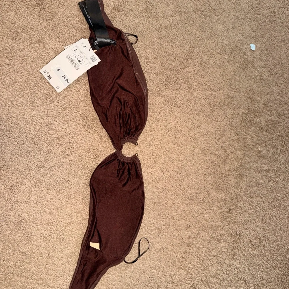 Zara Chocolate Bikini Set (Top size Large, Bottom size medium) - Picture 3 of 11